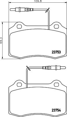 HELLA PAGID 8db355018631 -  Комплект тормозных колодок, дисковый тормоз